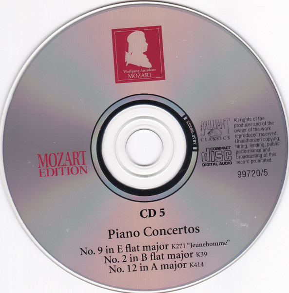Wolfgang Amadeus Mozart - Piano Concertos No. 9 In E Flat Major K271 "Jeunehomme" / No. 2 In B Flat Major K39 / No. 12 In A Major K414 | Brilliant Classics (99720/5) - 3