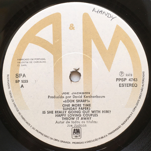 Joe Jackson - Look Sharp! | A&M Records (PPSP 4743)