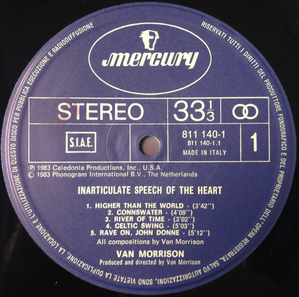 Van Morrison - Inarticulate Speech Of The Heart | Mercury (811 140-1) - 3