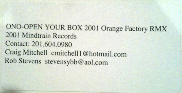 Yoko Ono - Open Your Box - The Orange Factory Remix | Mind Train Records (MTR001) - 3 Yoko Ono - Open Your Box - The Orange Factory Remix | Mind Train Records (MTR001) - 3