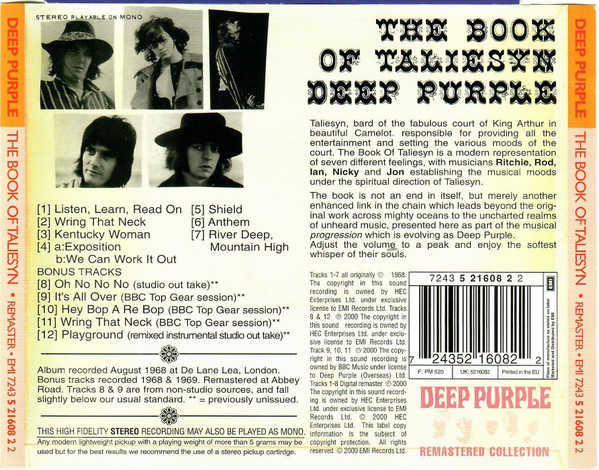 Deep Purple - The Book Of Taliesyn | EMI (7243 5 21608 2 2) - 3 Deep Purple - The Book Of Taliesyn | EMI (7243 5 21608 2 2) - 3