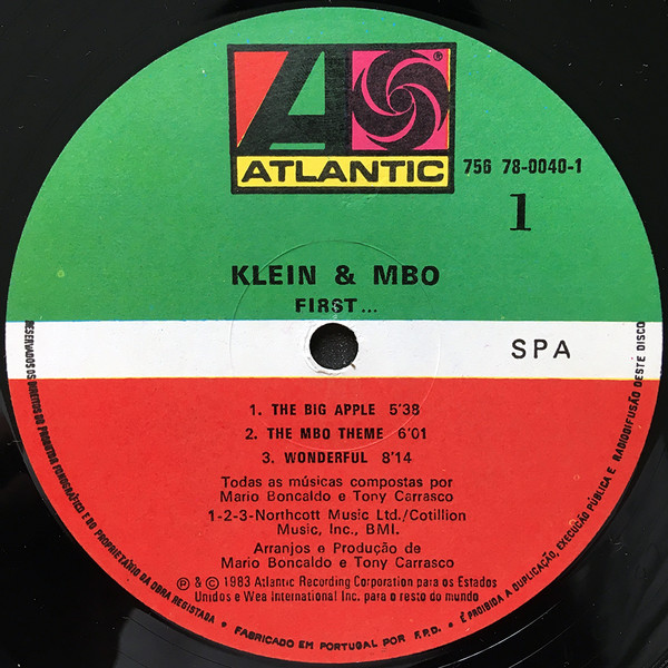 Klein & M.B.O. - First... | Atlantic (756 78-0040-1) - 3