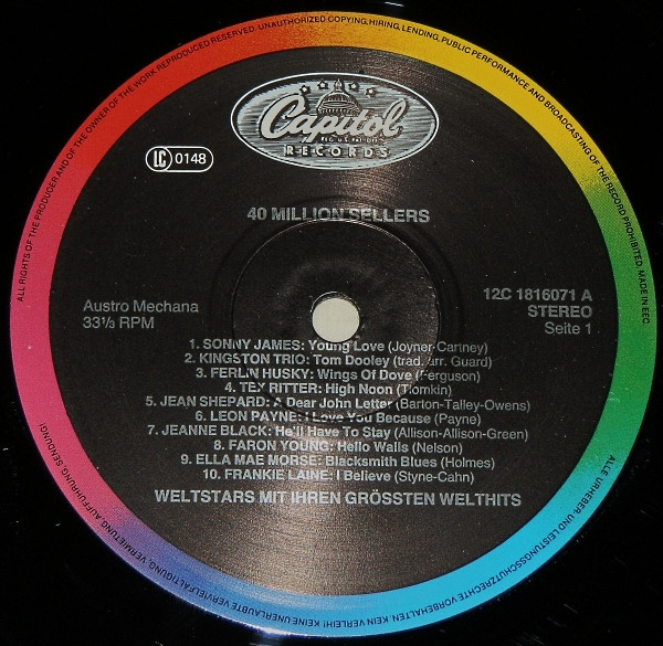 Various - 40 Million Sellers Weltstars Mit Ihren Grössten Welthits | Capitol Records (12C 1816071) - 3