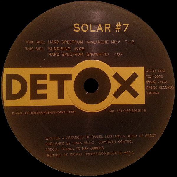 Solar #7 - Hard Spectrum | Detox Records (TOX 0002)