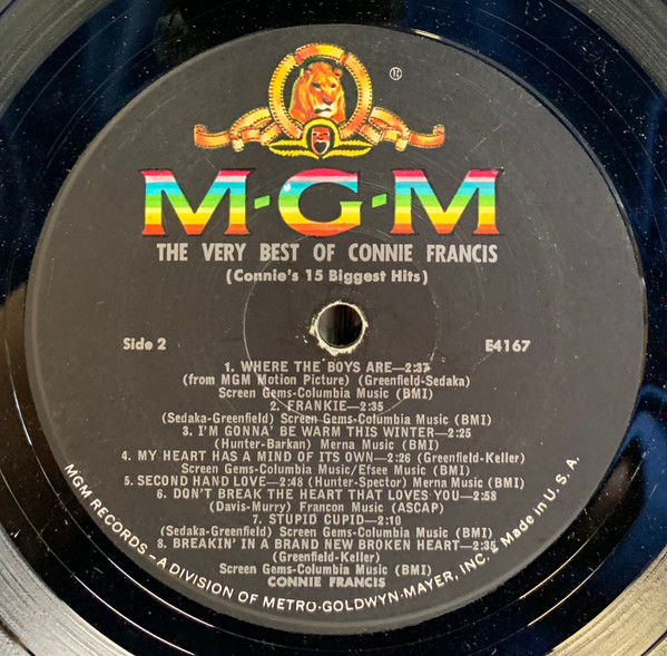 Connie Francis - The Very Best Of Connie Francis (Connie's 15 Biggest Hits) | MGM Records (E-4167) - 4