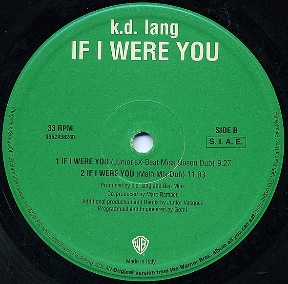 K.d. lang - If I Were You | Warner Bros. Records (9362436240) - 3