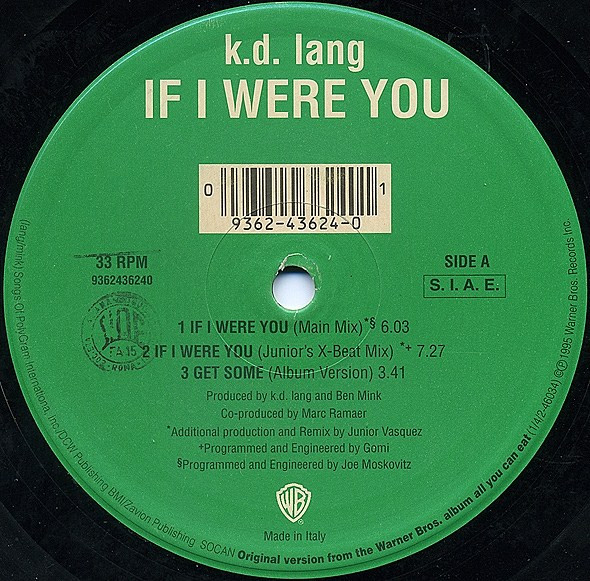 K.d. lang - If I Were You | Warner Bros. Records (9362436240) - 2
