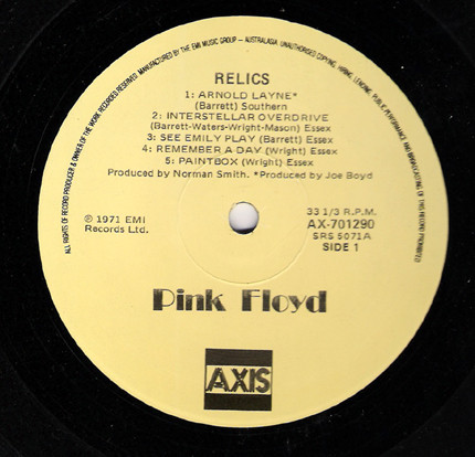 Pink Floyd - Relics - A Bizarre Collection Of Antiques & Curios | Axis (AX 701290) - 3 Pink Floyd - Relics - A Bizarre Collection Of Antiques & Curios | Axis (AX 701290) - 3