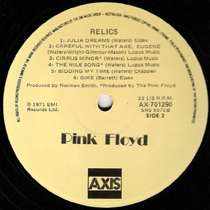 Pink Floyd - Relics - A Bizarre Collection Of Antiques & Curios | Axis (AX 701290) - 4 Pink Floyd - Relics - A Bizarre Collection Of Antiques & Curios | Axis (AX 701290) - 4