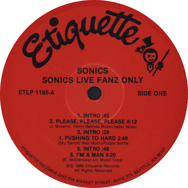 The Sonics - Live / Fanz Only | Etiquette Records (ETLP 1185) - 3 The Sonics - Live / Fanz Only | Etiquette Records (ETLP 1185) - 3