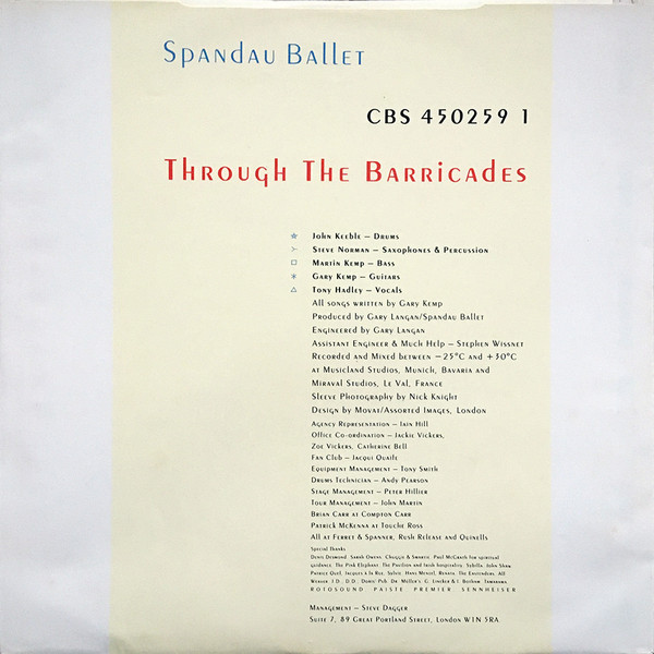 Spandau Ballet - Through The Barricades | CBS (CBS 450259 1) - 4