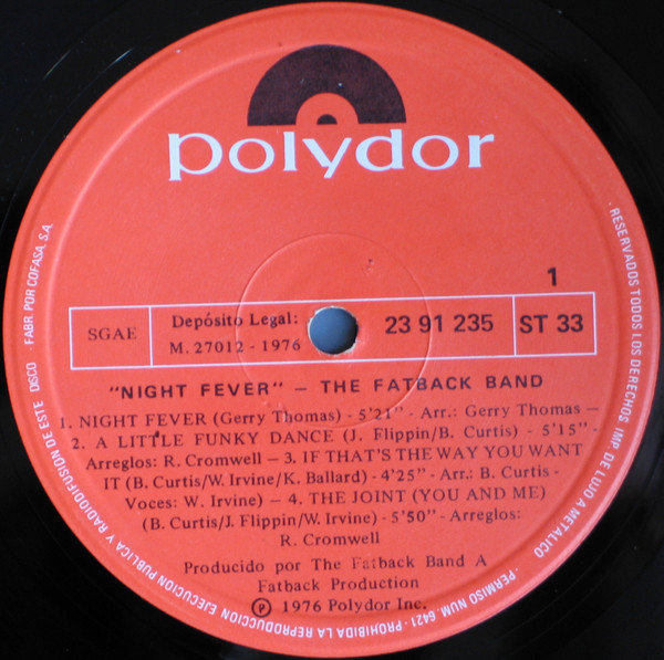 The Fatback Band - Night Fever | Polydor (23 91 235) - 3