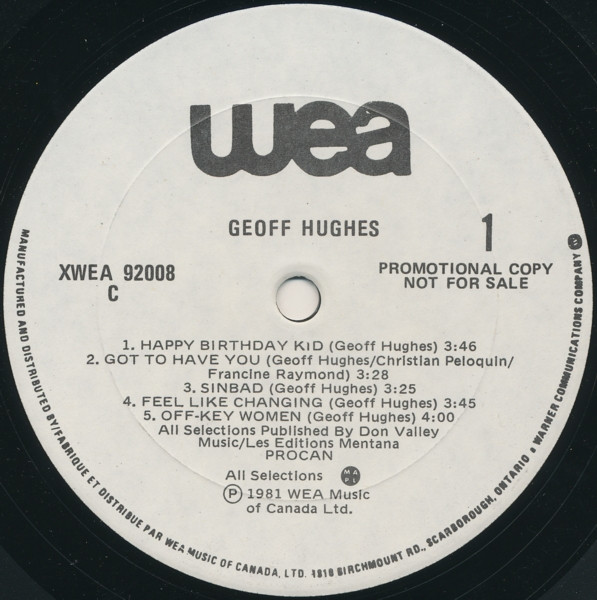 Geoff Hughes - Geoff Hughes | WEA (XWEA 92008) - 3