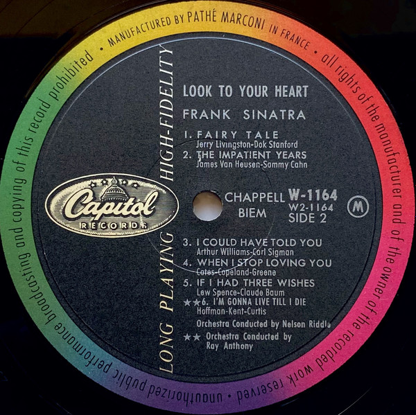 Frank Sinatra - Look To Your Heart | Capitol Records (W 1164) - 4