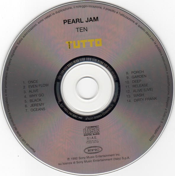 Pearl Jam - Ten | Tutto (TUCD 03 02) - 4 Pearl Jam - Ten | Tutto (TUCD 03 02) - 4