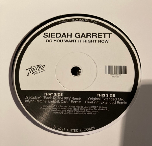 Siedah Garrett - Do You Want It Right Now | Tinted Records (TINTV001) - 5 Siedah Garrett - Do You Want It Right Now | Tinted Records (TINTV001) - 5