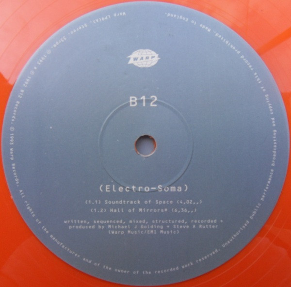 B12 - Electro-Soma | Warp Records (WARP LP9 LTD) - 4