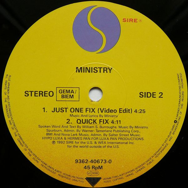 Ministry - Just One Fix | Sire (9362-40673-0) - 4