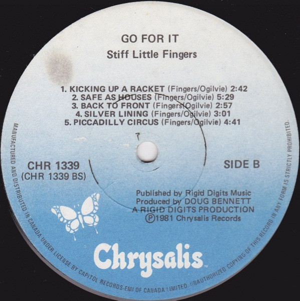 Stiff Little Fingers - Go For It | Chrysalis (CHR 1339) - 4