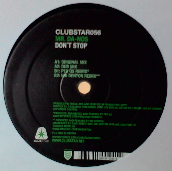 Mr. Da-Nos - Don't Stop | Clubstar (CLUBSTAR056)