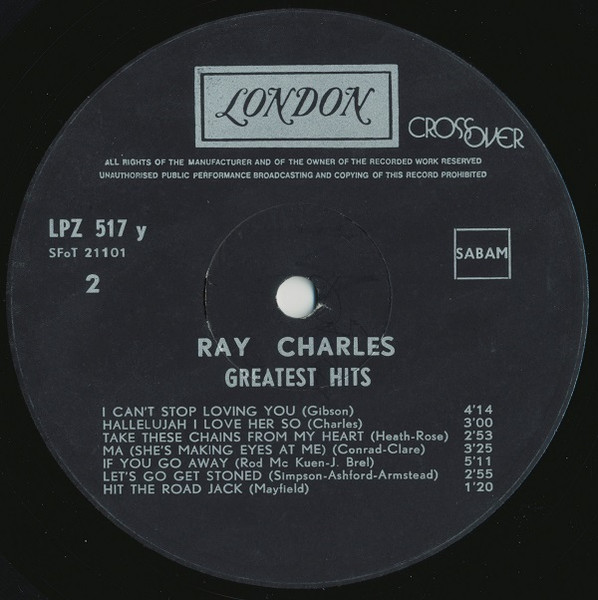 Ray Charles - Greatest Hits | London Crossover (LPZ 517) - 4