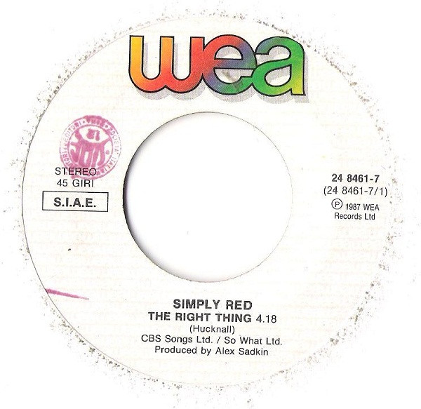 Simply Red - The Right Thing | WEA (248461-7) - 3