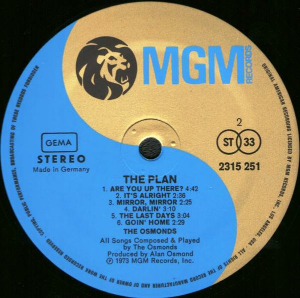 The Osmonds - The Plan | MGM Records (2315 251) - 4 The Osmonds - The Plan | MGM Records (2315 251) - 4