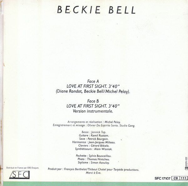 Beckie Bell - Love At First Sight (Reviens Dans Mon Rêve) | SFC (SFC 17107) - 2