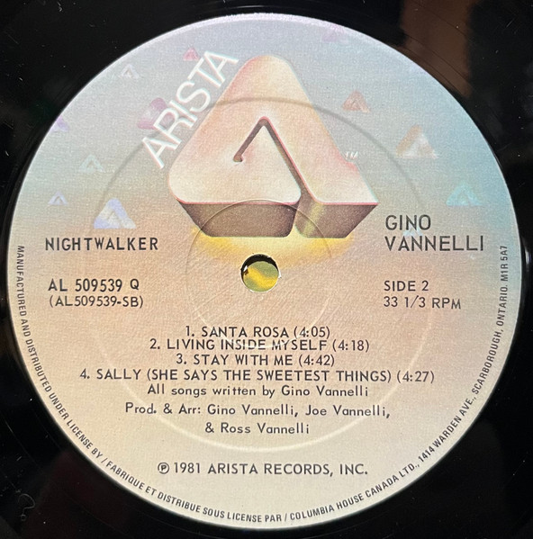 Gino Vannelli - Nightwalker | Arista (AL 509539) - 4 Gino Vannelli - Nightwalker | Arista (AL 509539) - 4