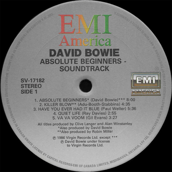 Various - Absolute Beginners - The Musical (Songs From The Original Motion Picture) | EMI America (SV-17182) - 3