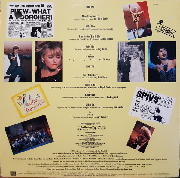 Various - Absolute Beginners - The Musical (Songs From The Original Motion Picture) | EMI America (SV-17182) - 2