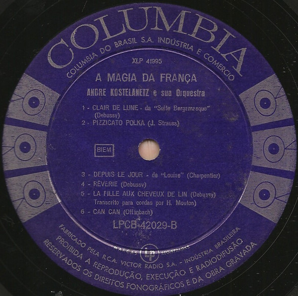 André Kostelanetz And His Orchestra - A Magia Da França | Columbia (LPCB 42029) - 3
