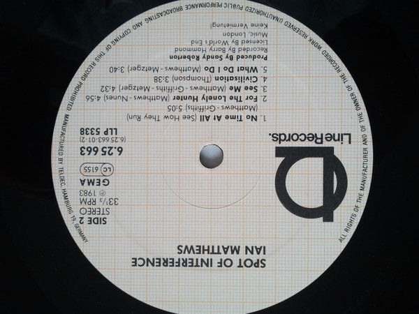 Iain Matthews - Spot Of Interference | Line Records (6.25 663) - 3 Iain Matthews - Spot Of Interference | Line Records (6.25 663) - 3