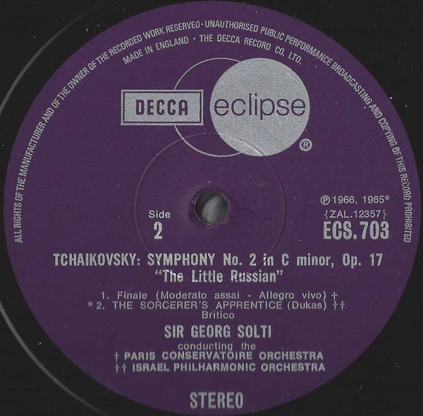 Symphony No. 2, ("Little Russian") / The Sorcerer's Apprentice