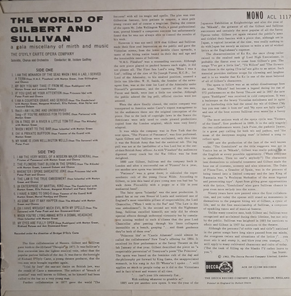 Gilbert & Sullivan , D'Oyly Carte Opera Company - The World Of Gilbert & Sullivan | Ace Of Clubs (ACL 1117) - 2