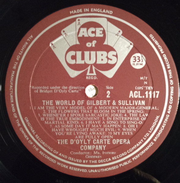Gilbert & Sullivan , D'Oyly Carte Opera Company - The World Of Gilbert & Sullivan | Ace Of Clubs (ACL 1117) - 4