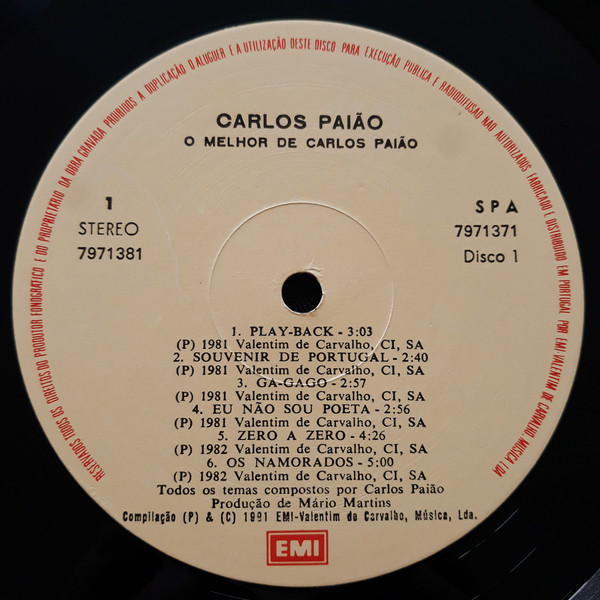 Carlos Paião - O Melhor De Carlos Paião | EMI (7971371) - 4