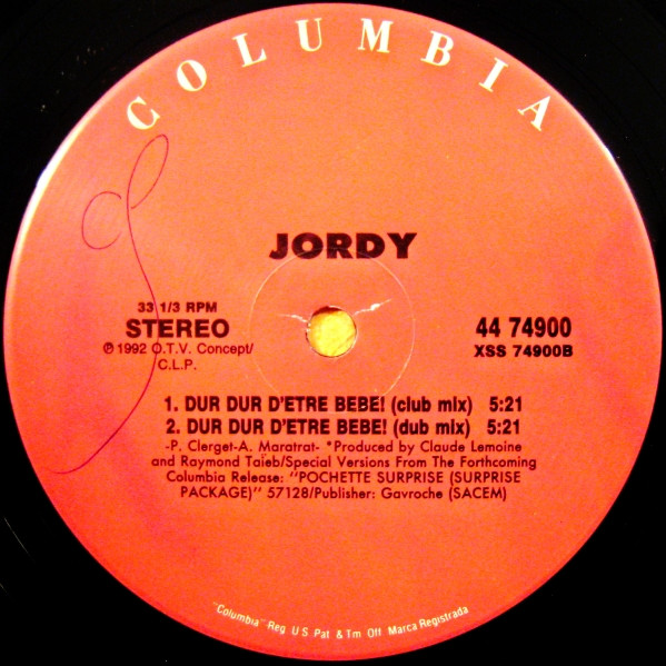 Jordy - Dur Dur D'Être Bébé! | Columbia (44 74900) - 4