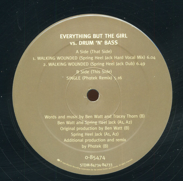 Everything But The Girl - Everything But The Girl Vs. Drum 'N' Bass | Atlantic (0-85474) - 3 Everything But The Girl - Everything But The Girl Vs. Drum 'N' Bass | Atlantic (0-85474) - 3