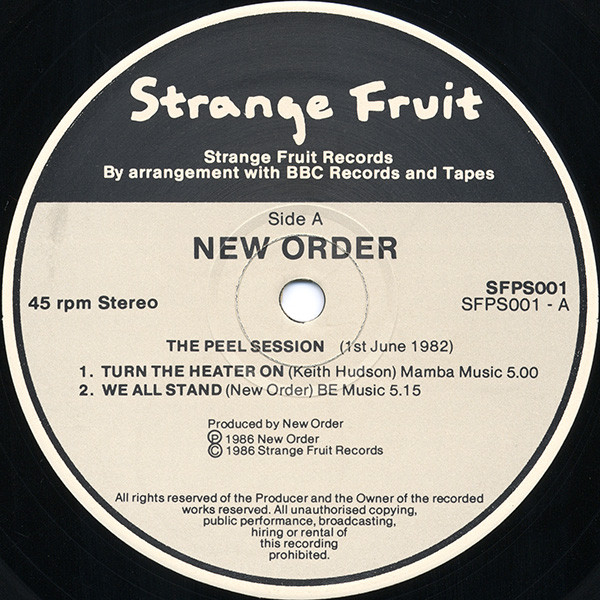 New Order - The Peel Sessions | Strange Fruit (SFPS001) - 3 New Order - The Peel Sessions | Strange Fruit (SFPS001) - 3