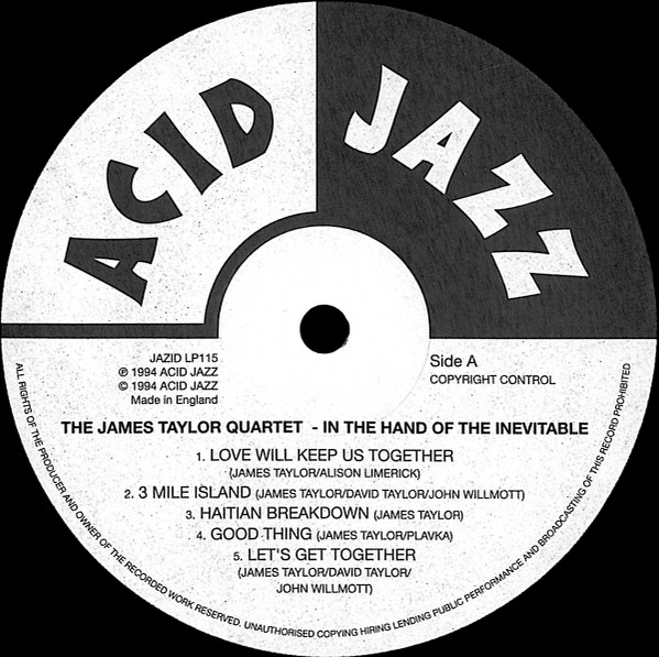 The James Taylor Quartet - In The Hand Of The Inevitable | Acid Jazz (JAZID 115L LP) - 3 The James Taylor Quartet - In The Hand Of The Inevitable | Acid Jazz (JAZID 115L LP) - 3