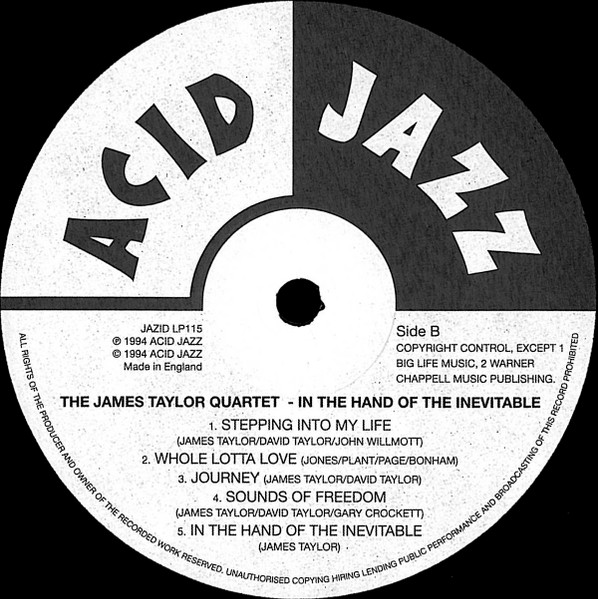 The James Taylor Quartet - In The Hand Of The Inevitable | Acid Jazz (JAZID 115L LP) - 4 The James Taylor Quartet - In The Hand Of The Inevitable | Acid Jazz (JAZID 115L LP) - 4