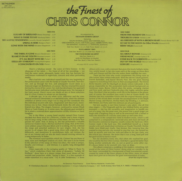 Chris Connor - The Finest Of Chris Connor | Bethlehem Records (2BP 1001) - 2 Chris Connor - The Finest Of Chris Connor | Bethlehem Records (2BP 1001) - 2