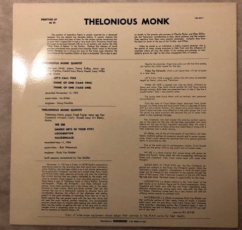 Thelonious Monk - Monk | Prestige (OM 2017) - 2