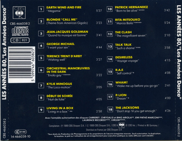 Various - 80's - Les Années Dance | CBS (CBS 466038 2) - 2