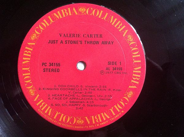 Valerie Carter - Just A Stone's Throw Away | Columbia (PC 34155) - 2