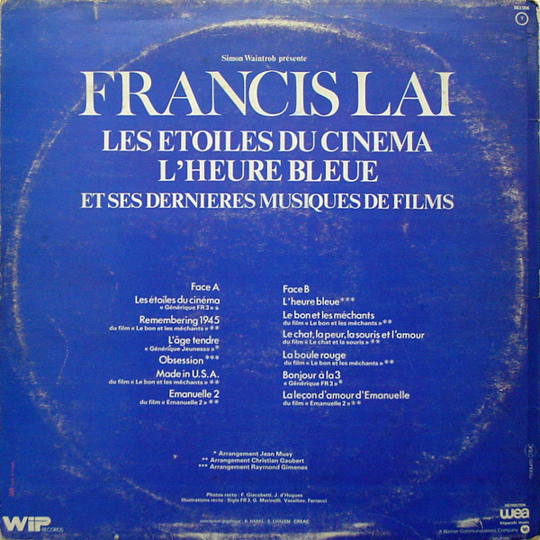 Francis Lai - Les Etoiles Du Cinema / L'heure Bleue | Wip Records (863 006) - 2