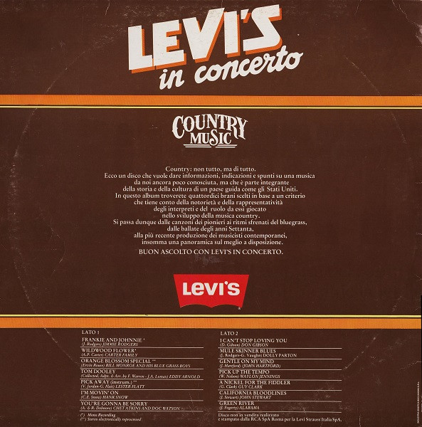 Various - Levi's In Concerto (Country Music) | Levi's (DJL 32009)