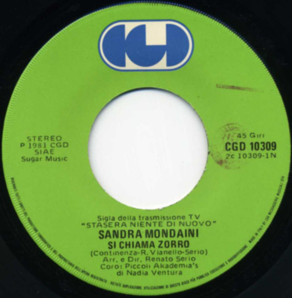 Sandra Mondaini - Si Chiama Zorro | CGD (CGD 10309) - 3