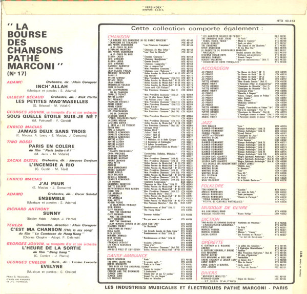 Various - La Bourse Des Chansons N° 17 | La Voix De Son Maître (HTX 40.413) - 2